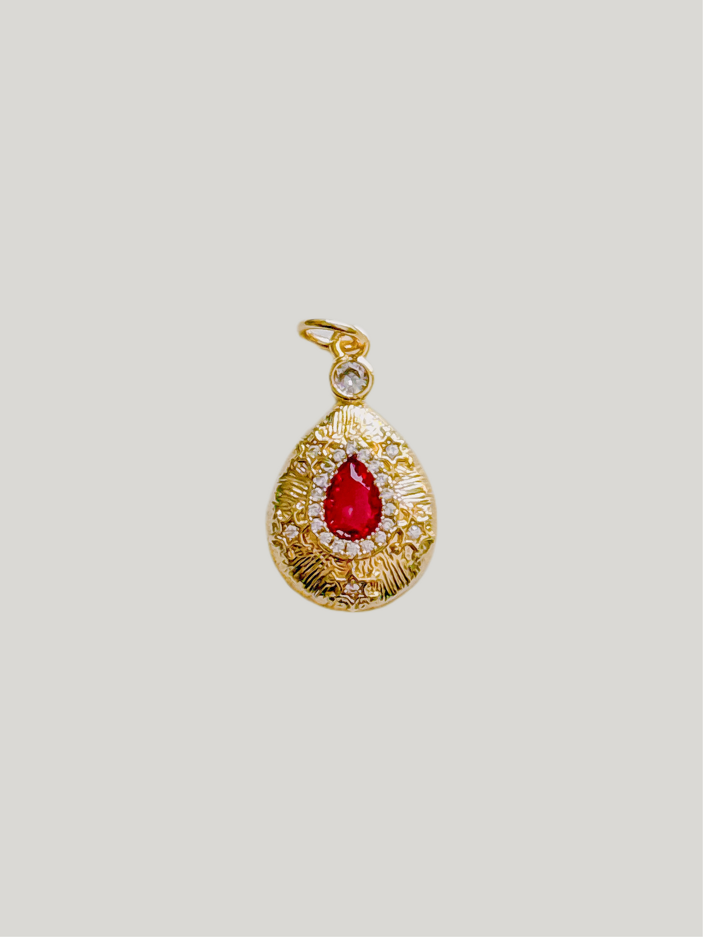 Ruby drop charm