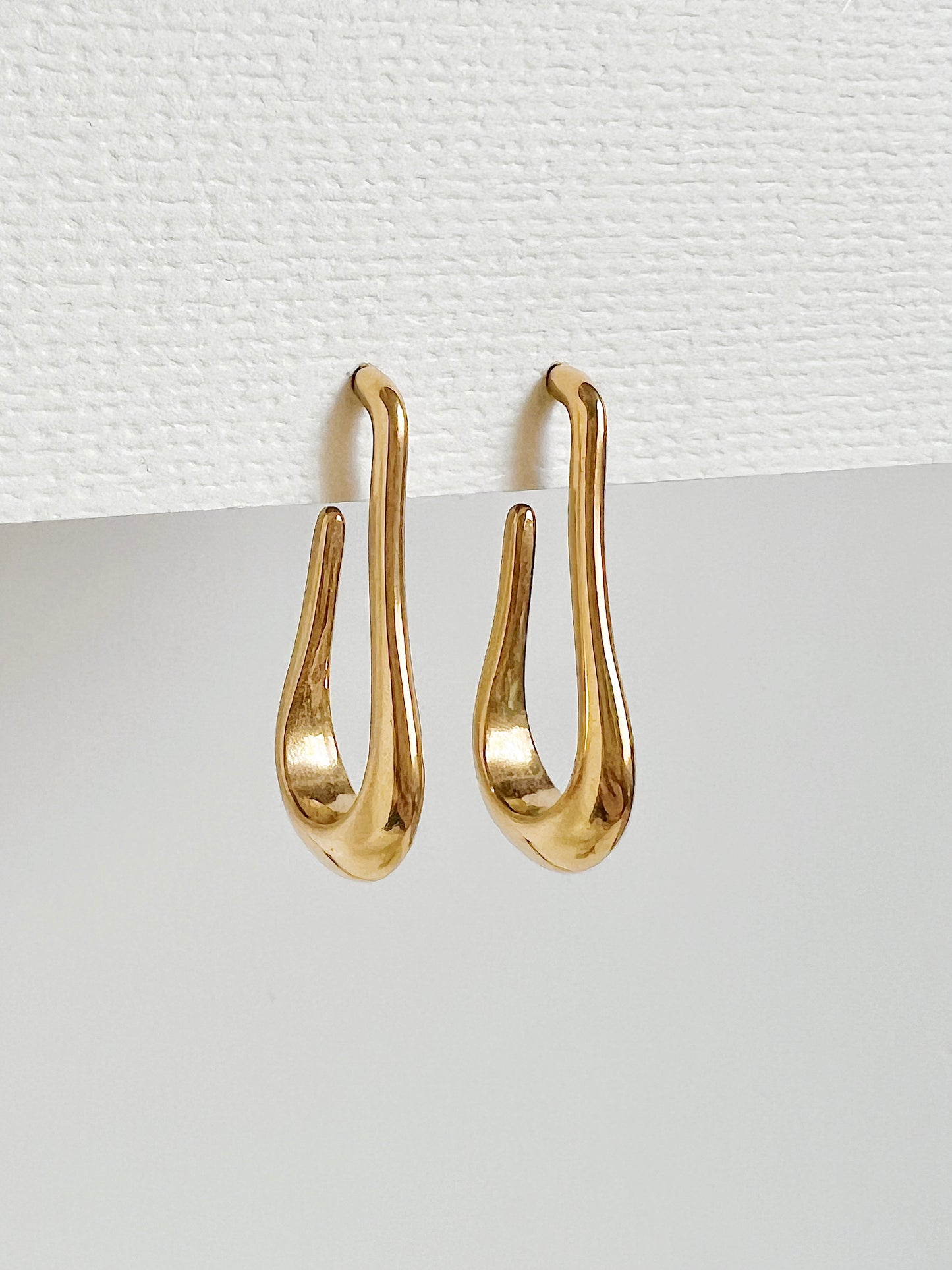 Pear hoop earring