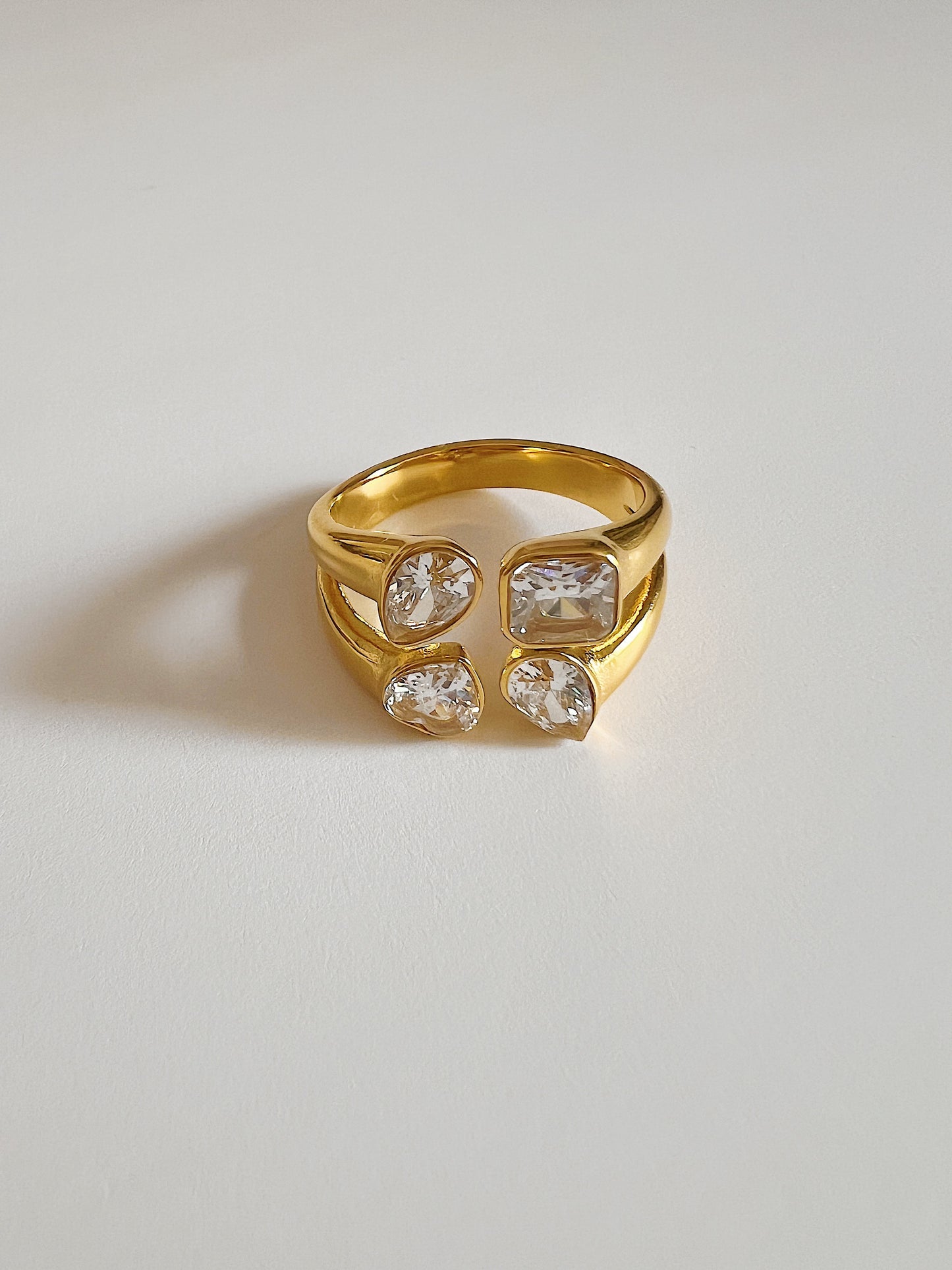Double Layers Sparkle Ring
