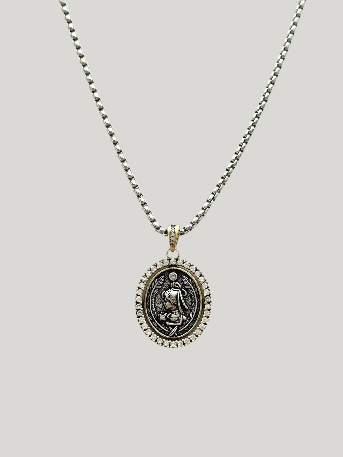 Antique Victorian portrait necklace