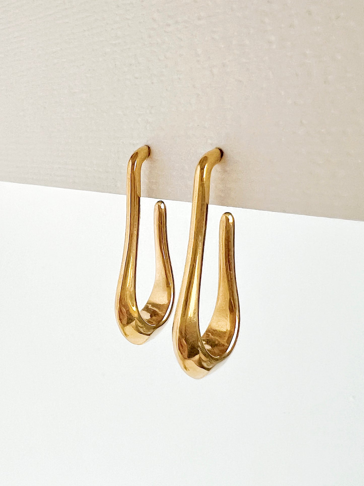 Pear hoop earring