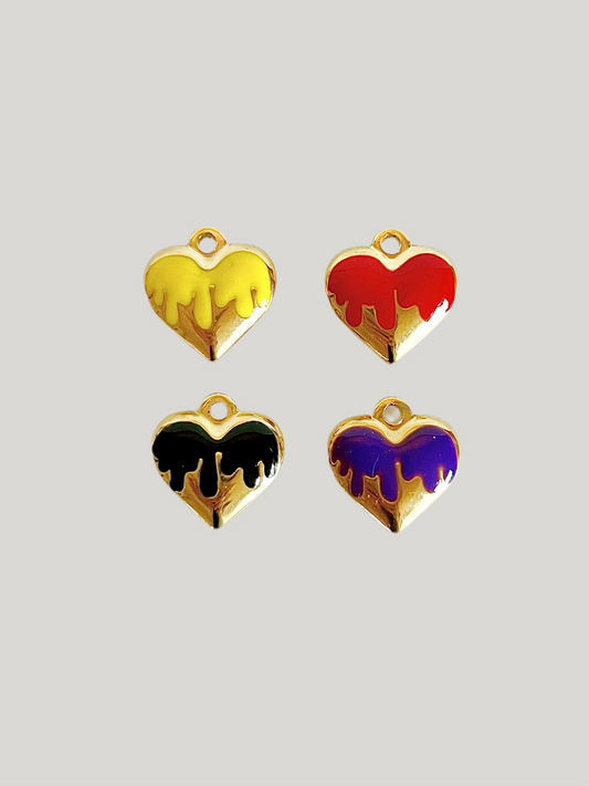 Dripping heart charm