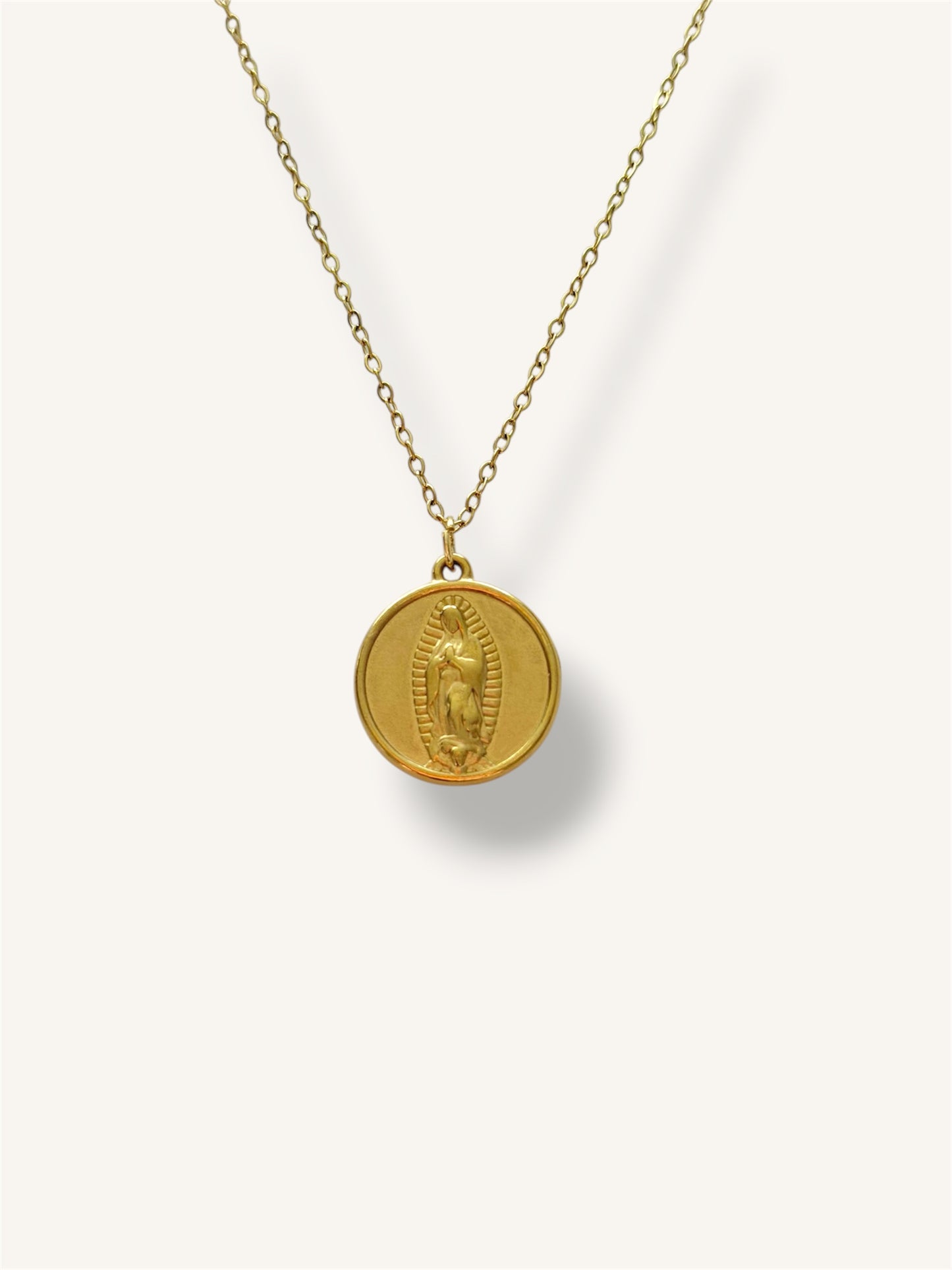 Virgin medallion necklace