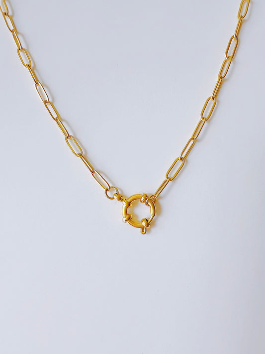 Oval Paper Clip Sailor Necklace