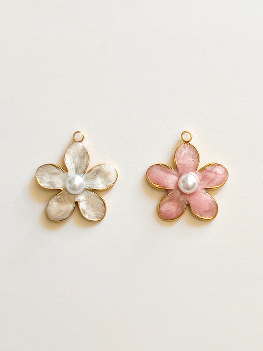 Enamel flower charms