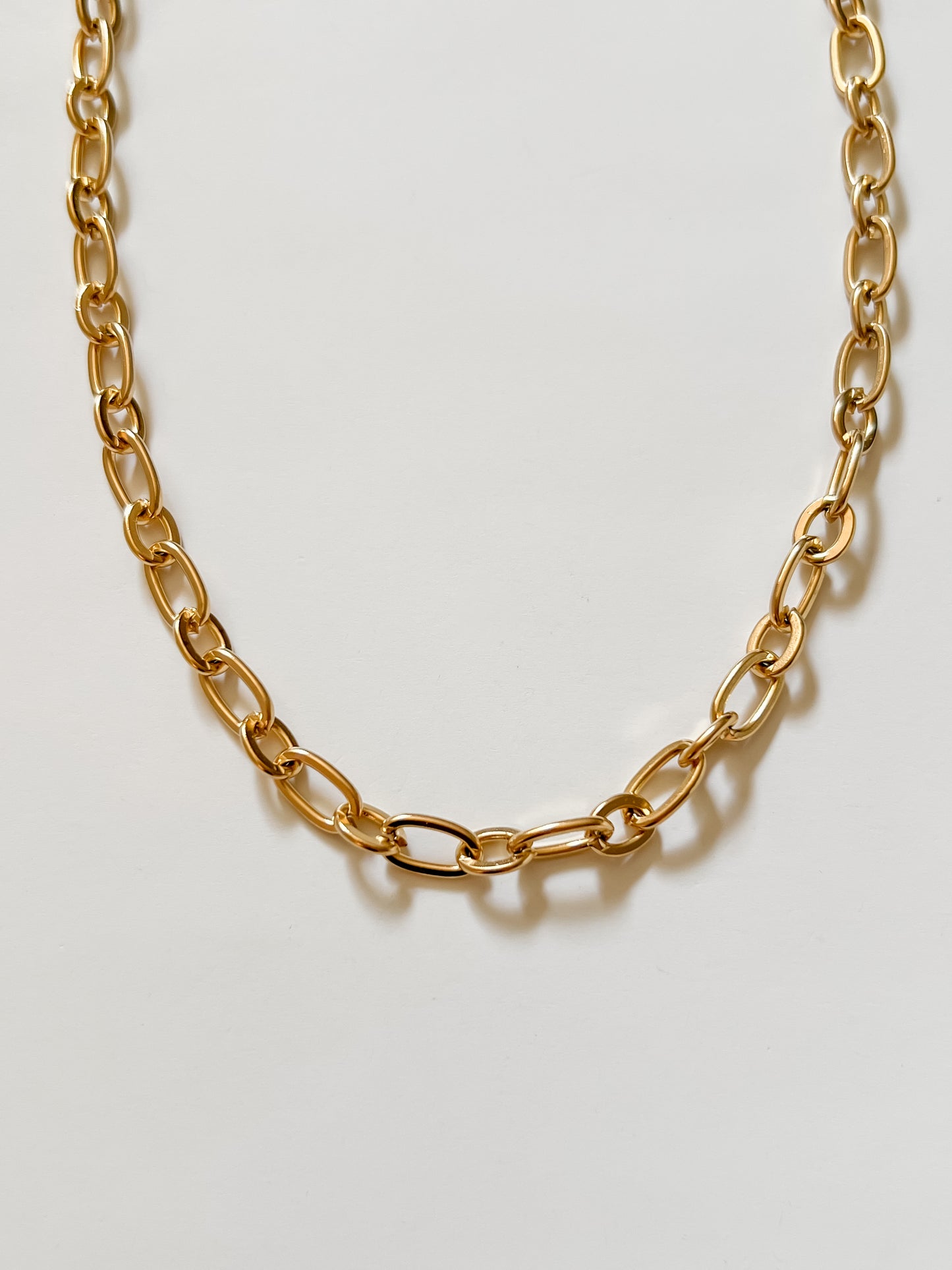 Long & short oval chain necklace