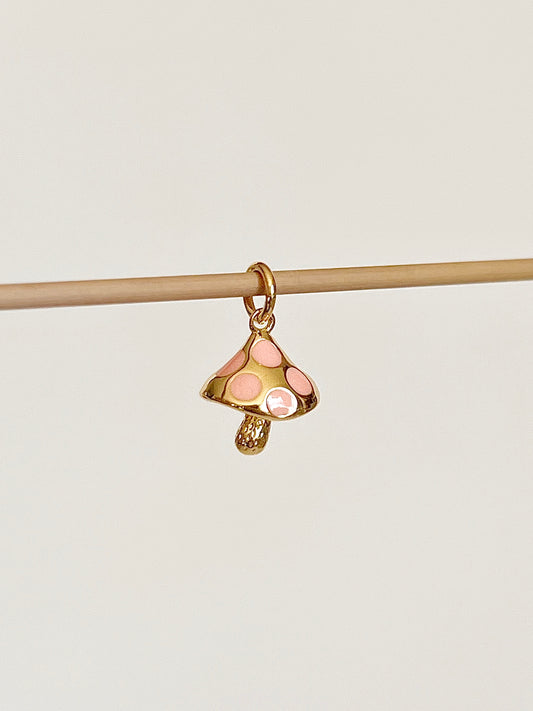 Pink mushroom charm