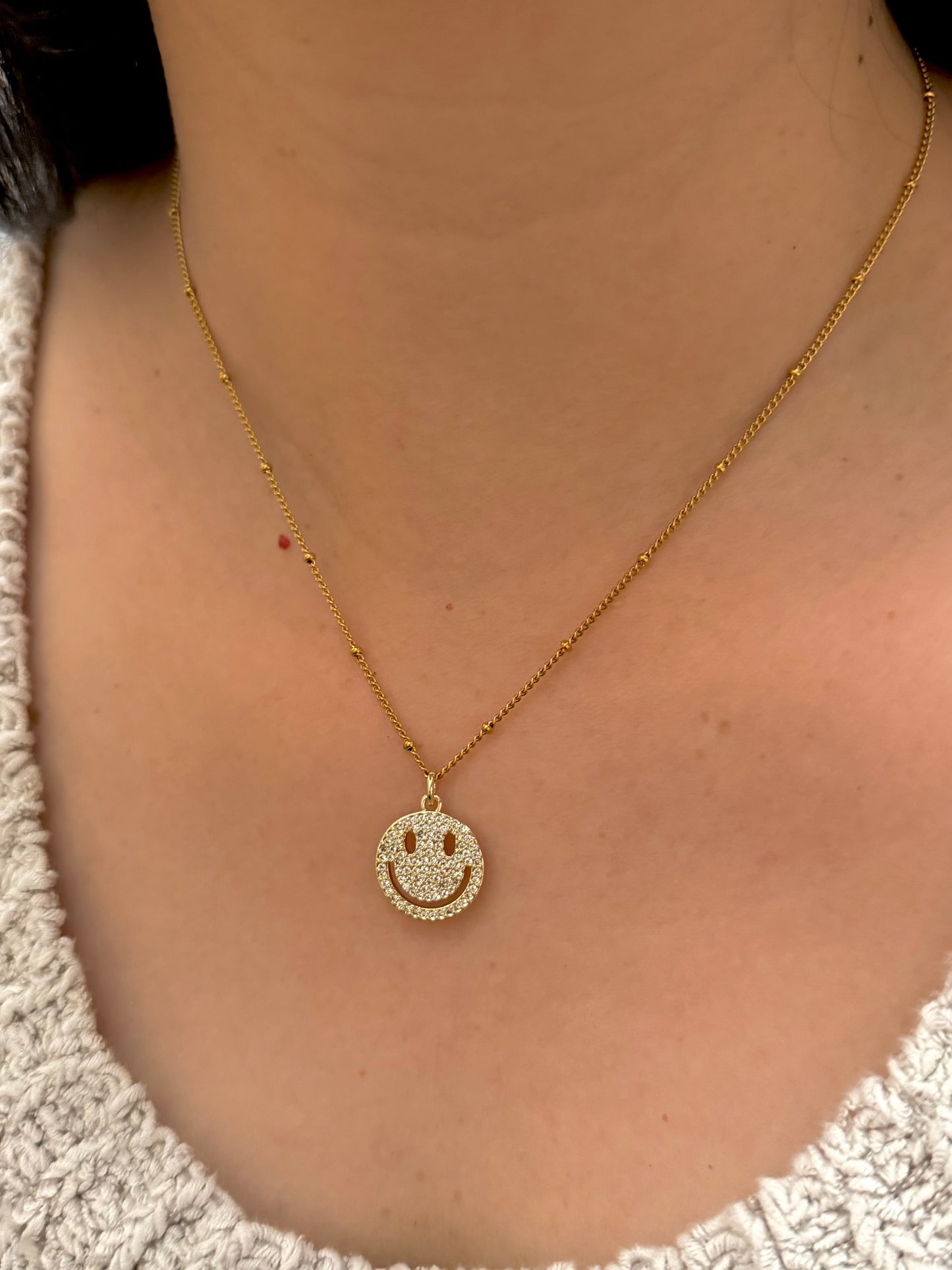 Happy face necklace