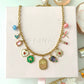 Sparkle pop color charms necklace