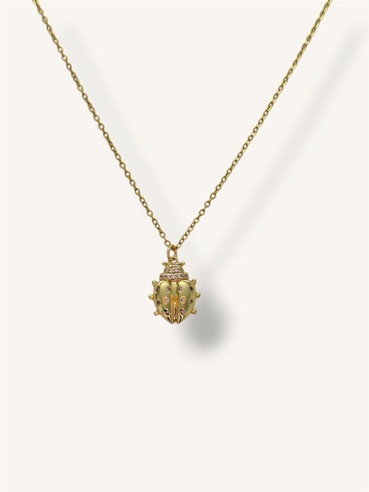 Golden ladybug necklace