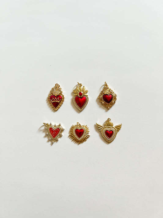 Bordeaux Heart charms