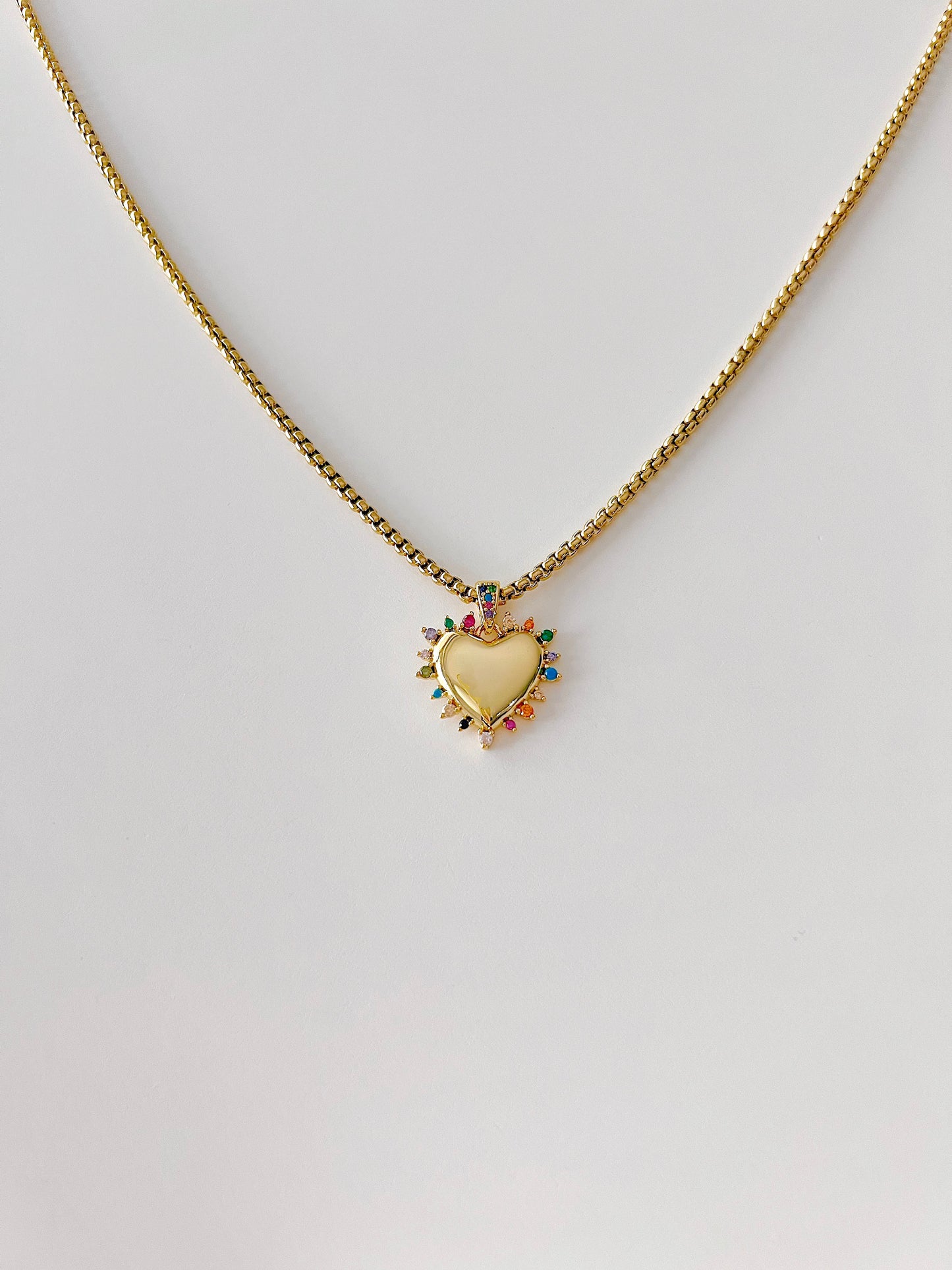 Rainbow heart necklace