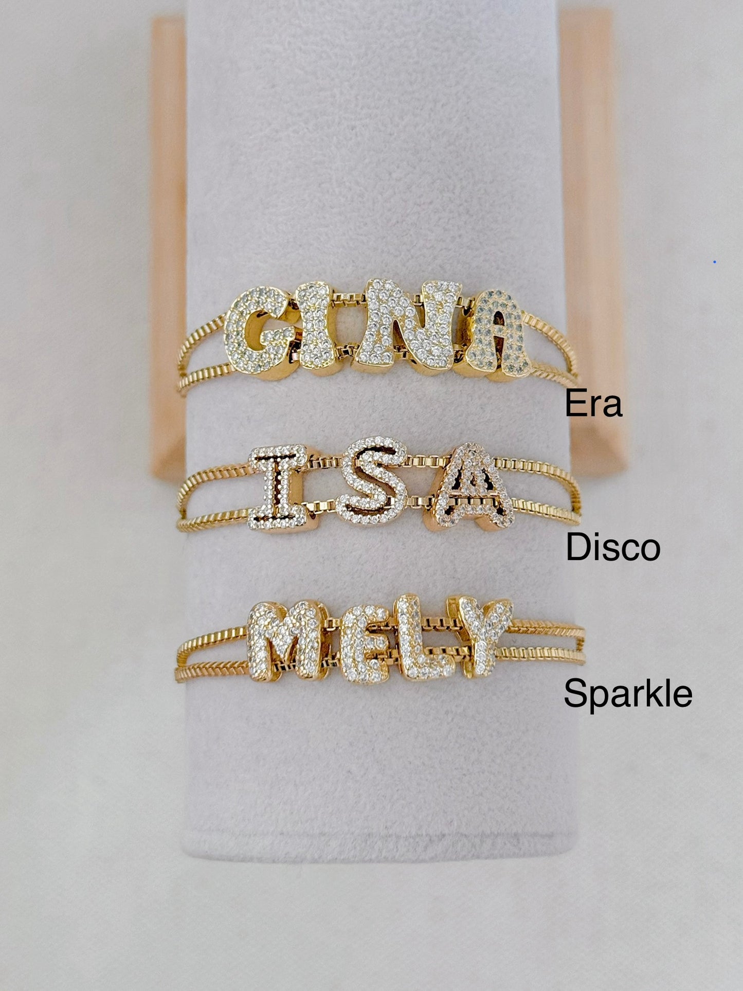 Name slider bracelet