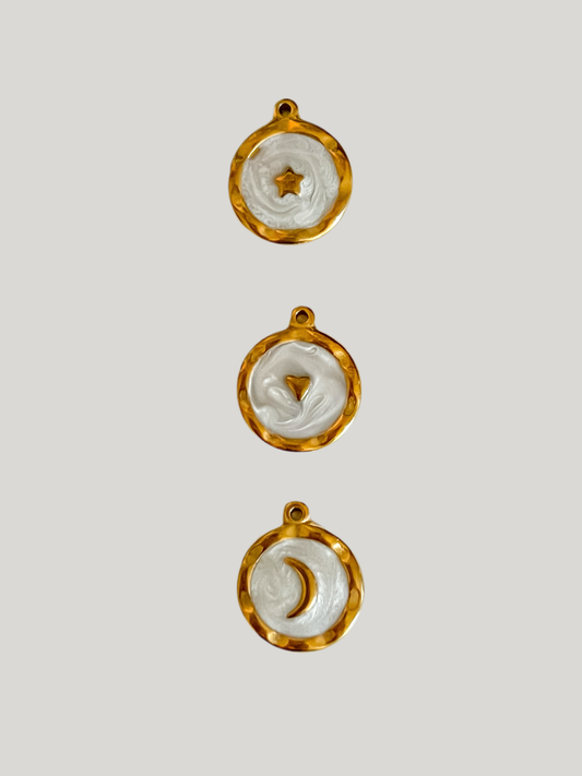 Enamel round charm