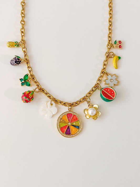 Tutti frutti charms necklace