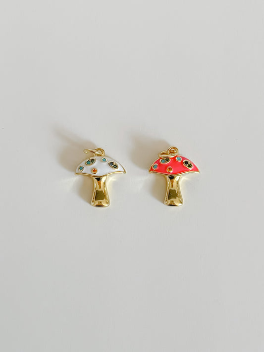 Enamel mushroom charm