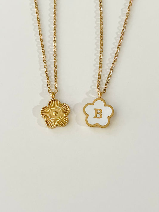 Wildflower initial necklace