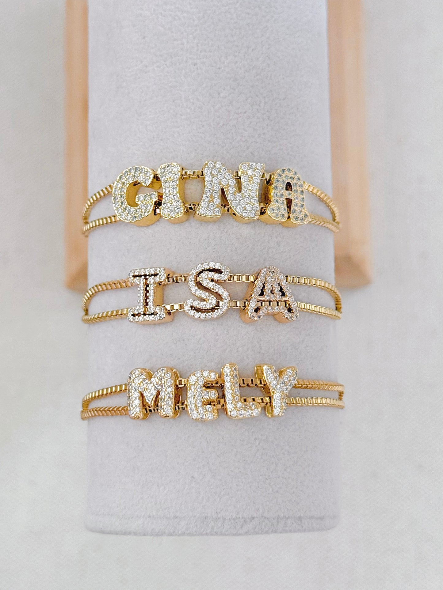 Name slider bracelet