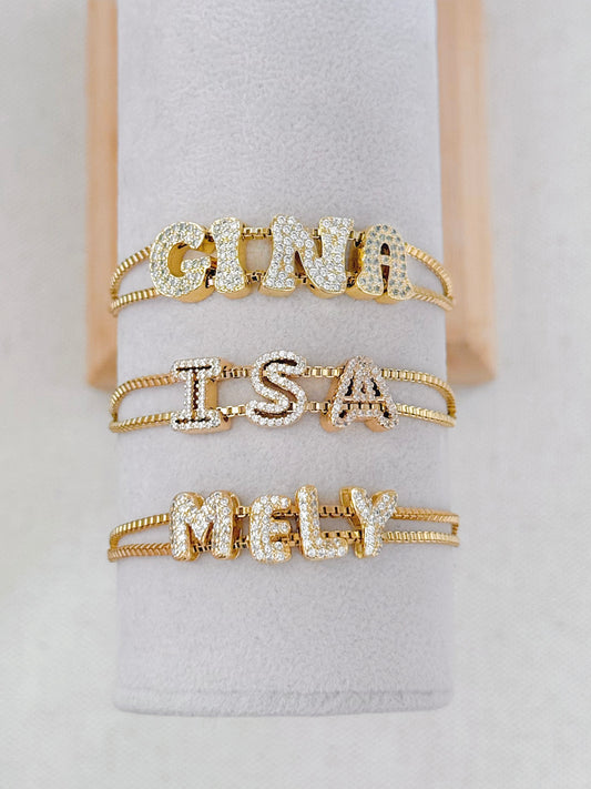 Name slider bracelet