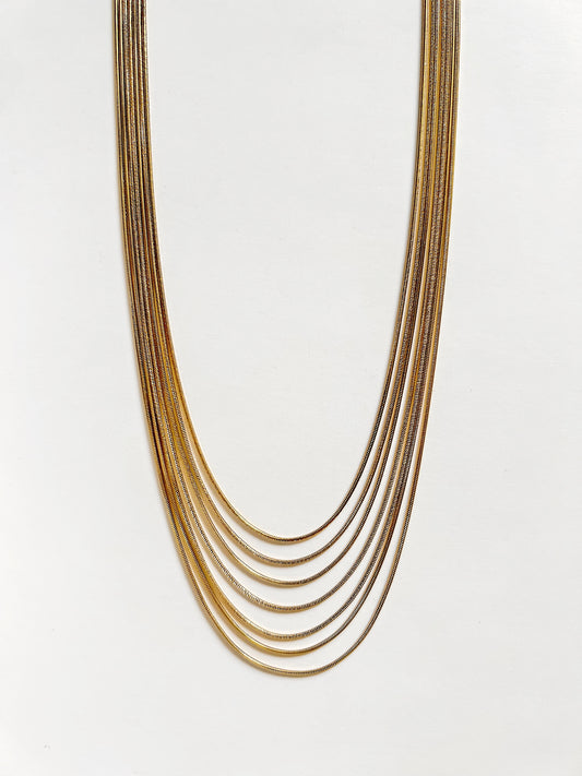 Multi layers snake chain necklace