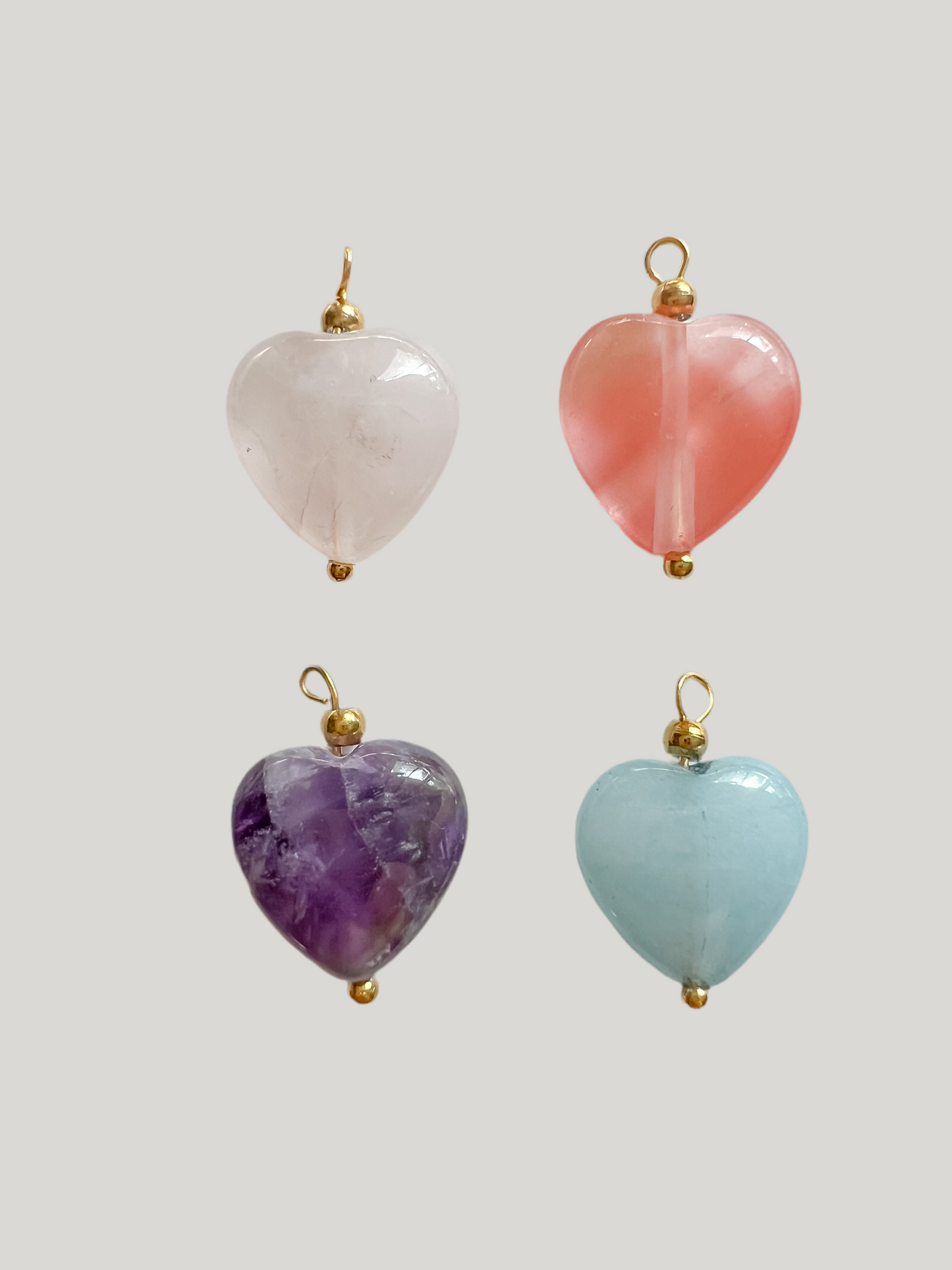 Crystal heart charms