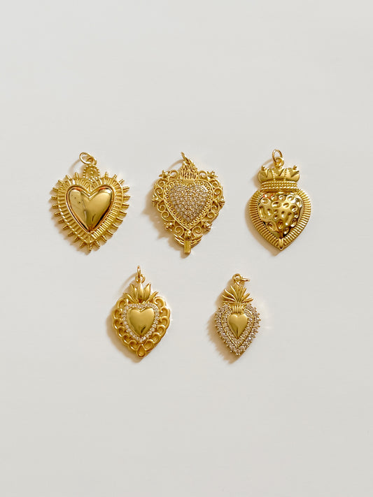 Golden heart charm