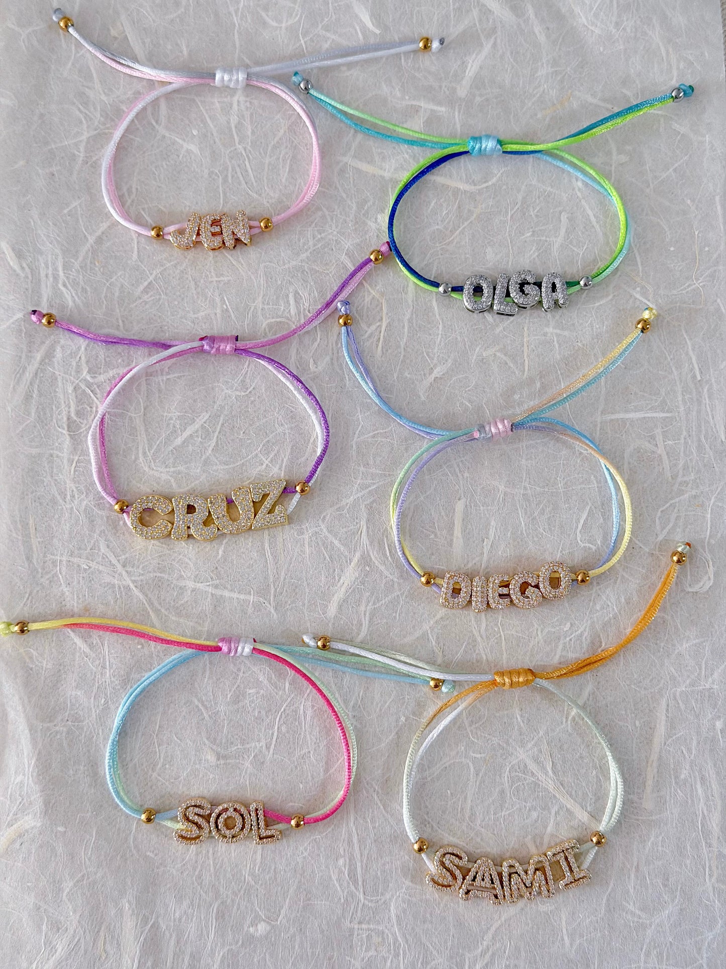 Gradient name bracelet
