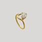 Pear solitaire ring