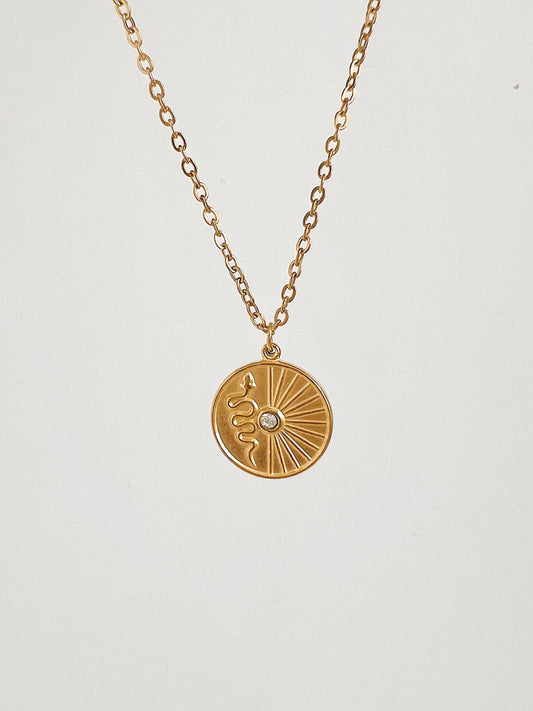 Snake medallion necklace