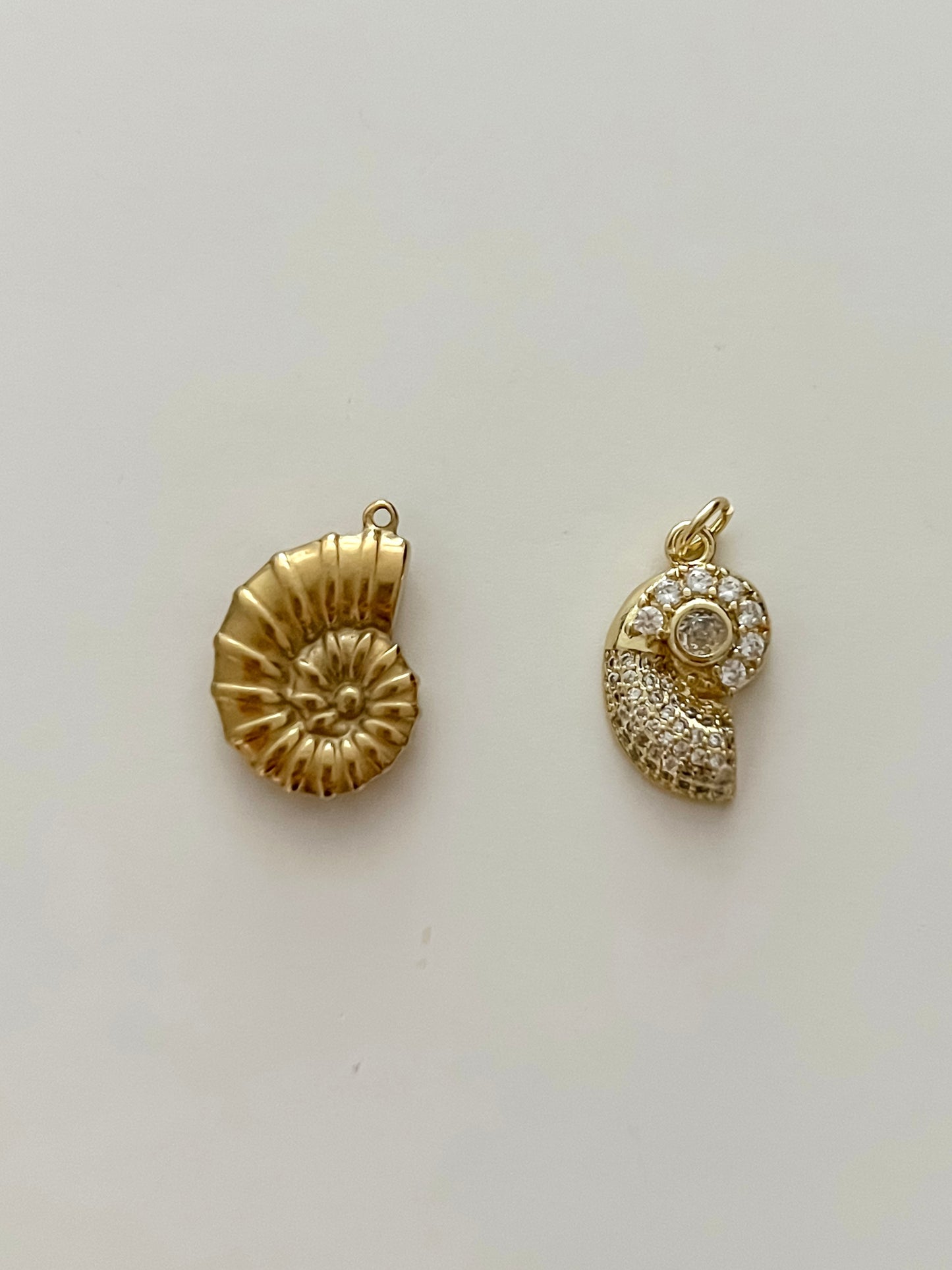 Sea life charms: snail shell