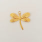 Big golden dragonfly charm