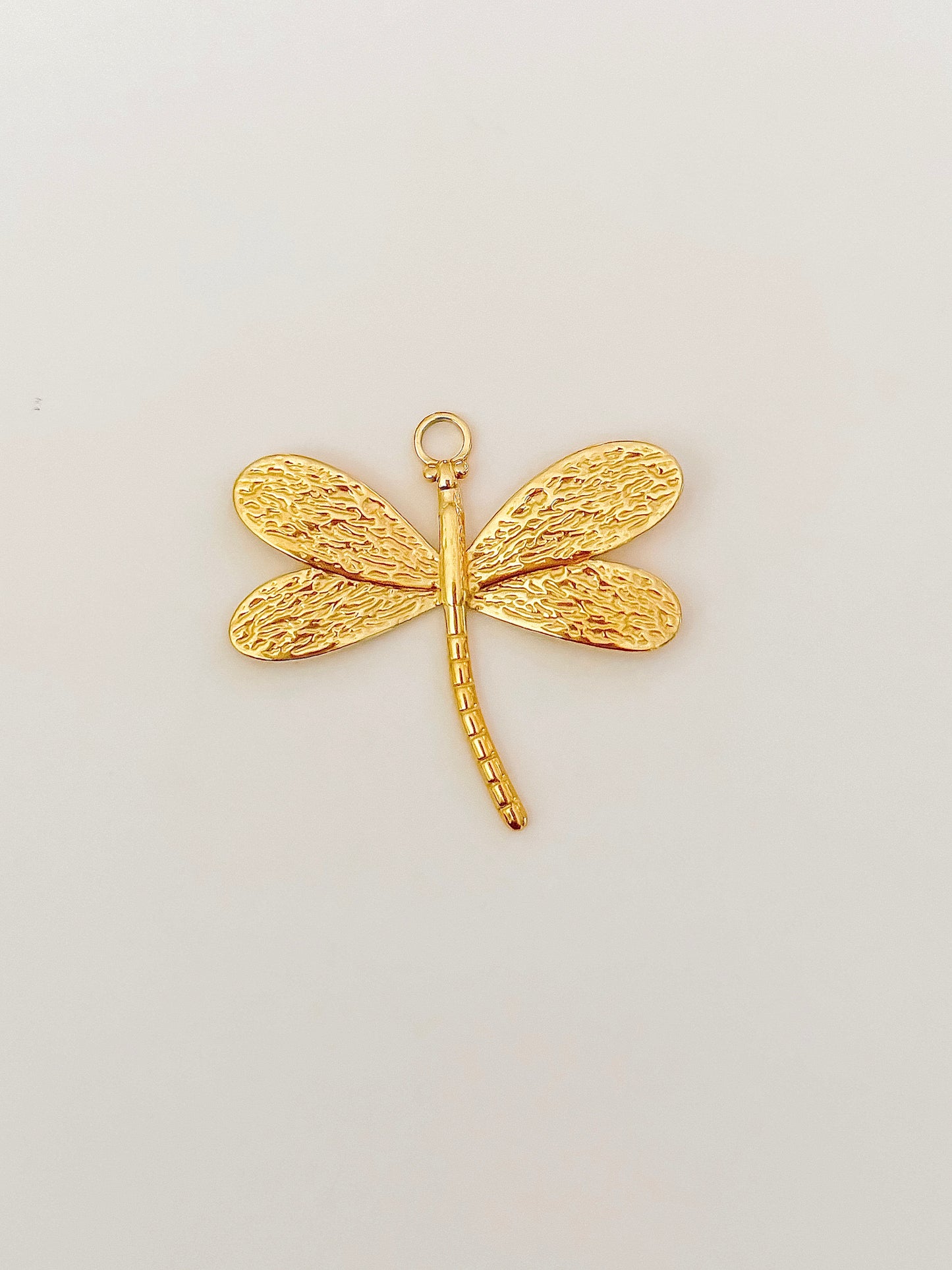 Big golden dragonfly charm