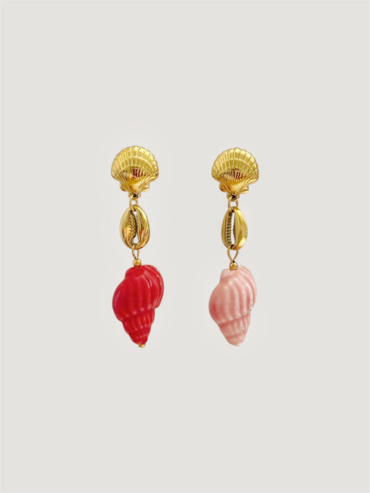 Blush shell earrings