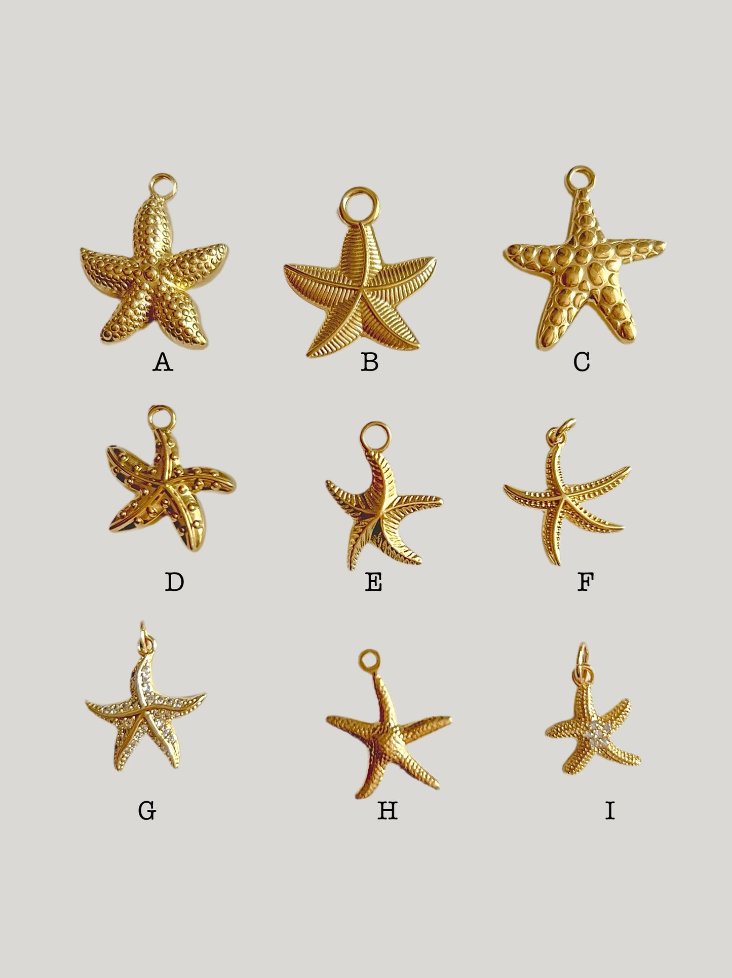 Sea life charms: sea star