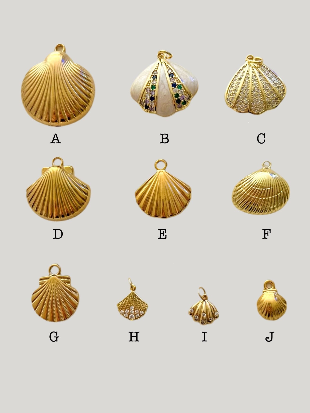 Sea life charms: shell