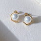 Hexagon Pearl Earring - Paumi